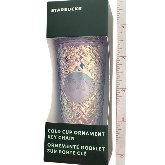 Starbucks Mini Cold Cup Key Chain Iridescent Ornament Holiday '22 Christmas Gift - Picture 7 of 7